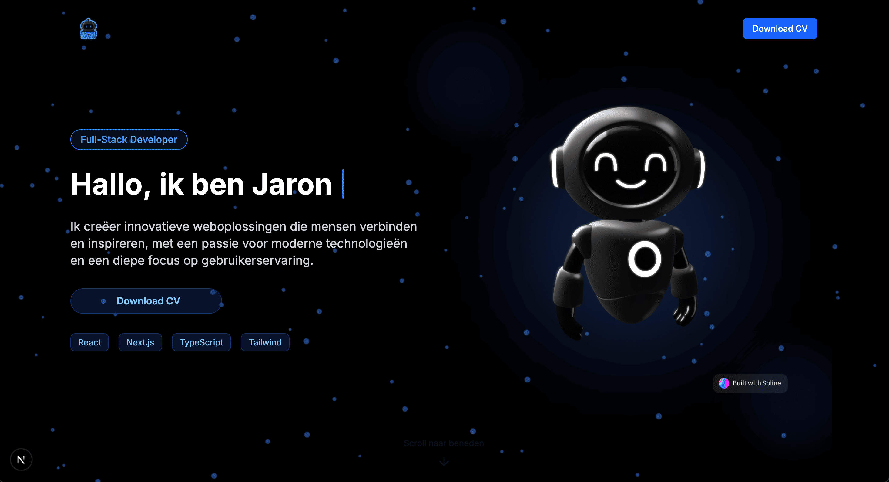 Screenshot van project: Portfolio Website